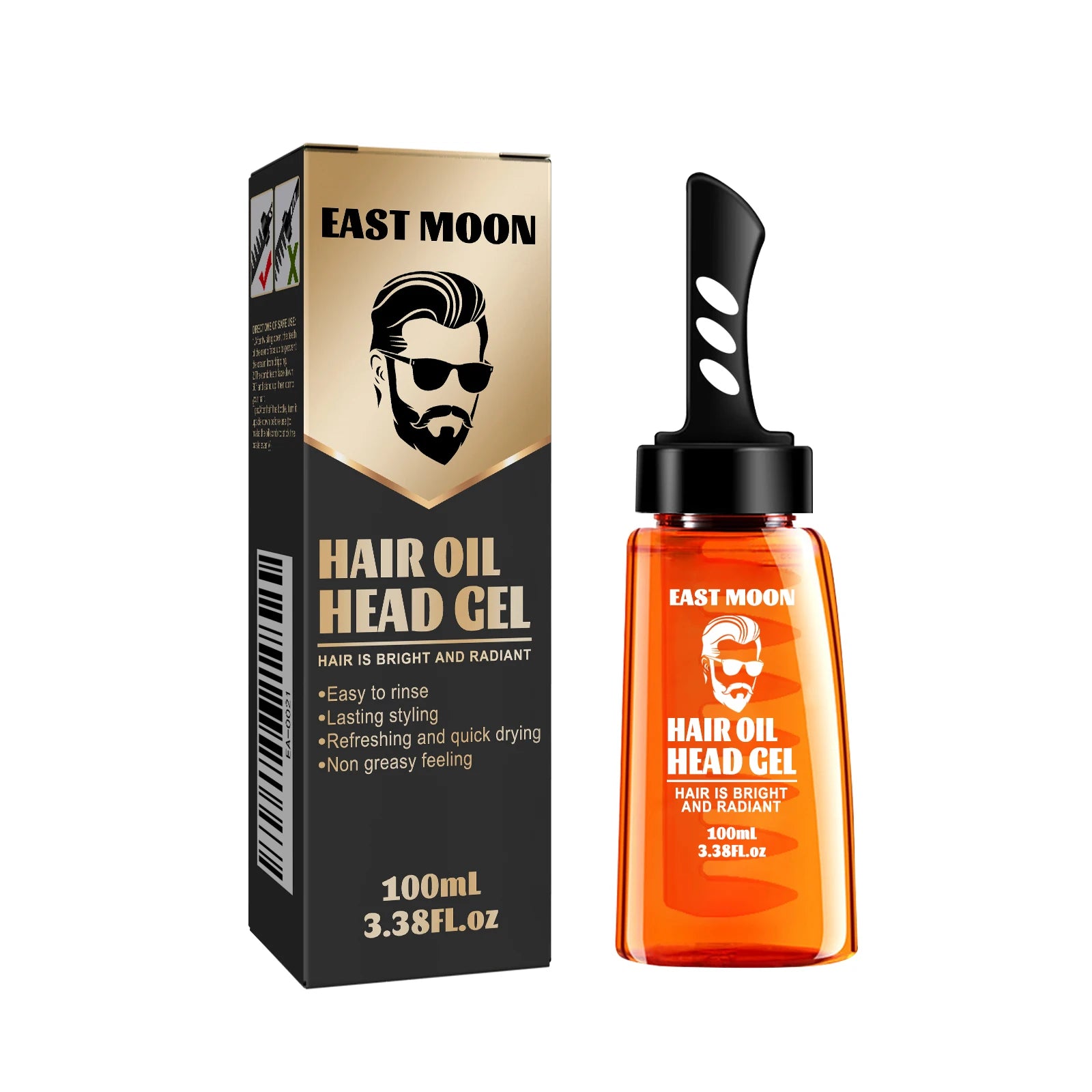 Men'S Wax Hair Comb 2 In 1 Moisturizing Styling Liquid Oil No-Greasy Gentle Long-Lasting Fluffy Remove Dandruff Gel With Comb