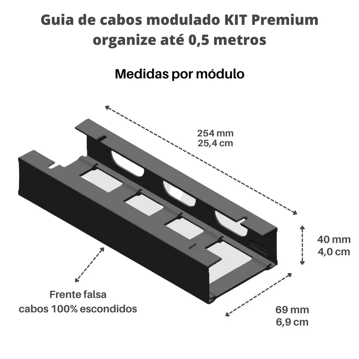 0,5 meters Modulated Guide Cable and Wire Organizer Easy Organize Double Sided Cable Fastener and Screwed Option