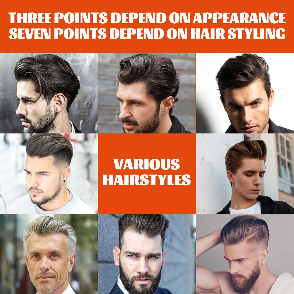 Men'S Wax Hair Comb 2 In 1 Moisturizing Styling Liquid Oil No-Greasy Gentle Long-Lasting Fluffy Remove Dandruff Gel With Comb