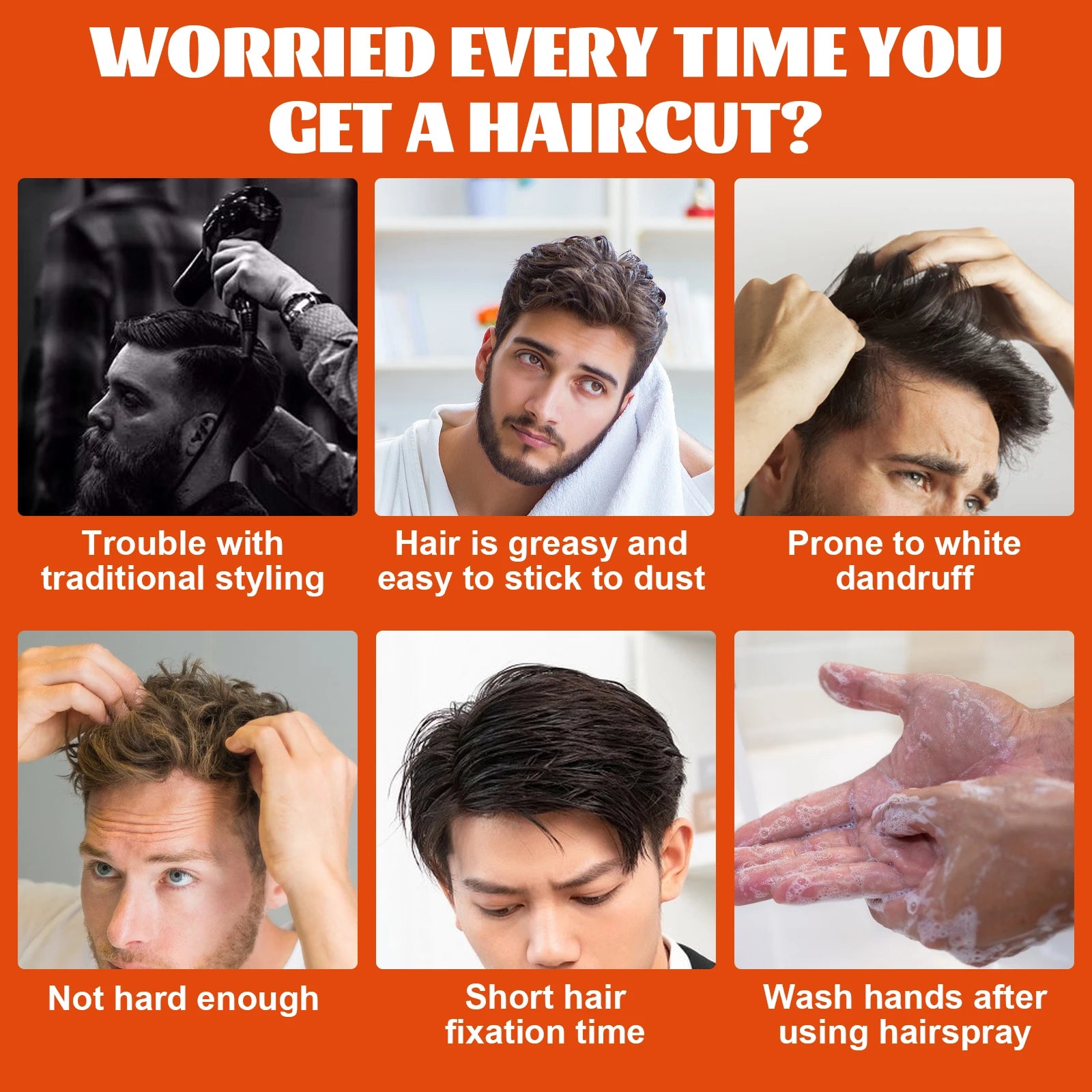 Men'S Wax Hair Comb 2 In 1 Moisturizing Styling Liquid Oil No-Greasy Gentle Long-Lasting Fluffy Remove Dandruff Gel With Comb