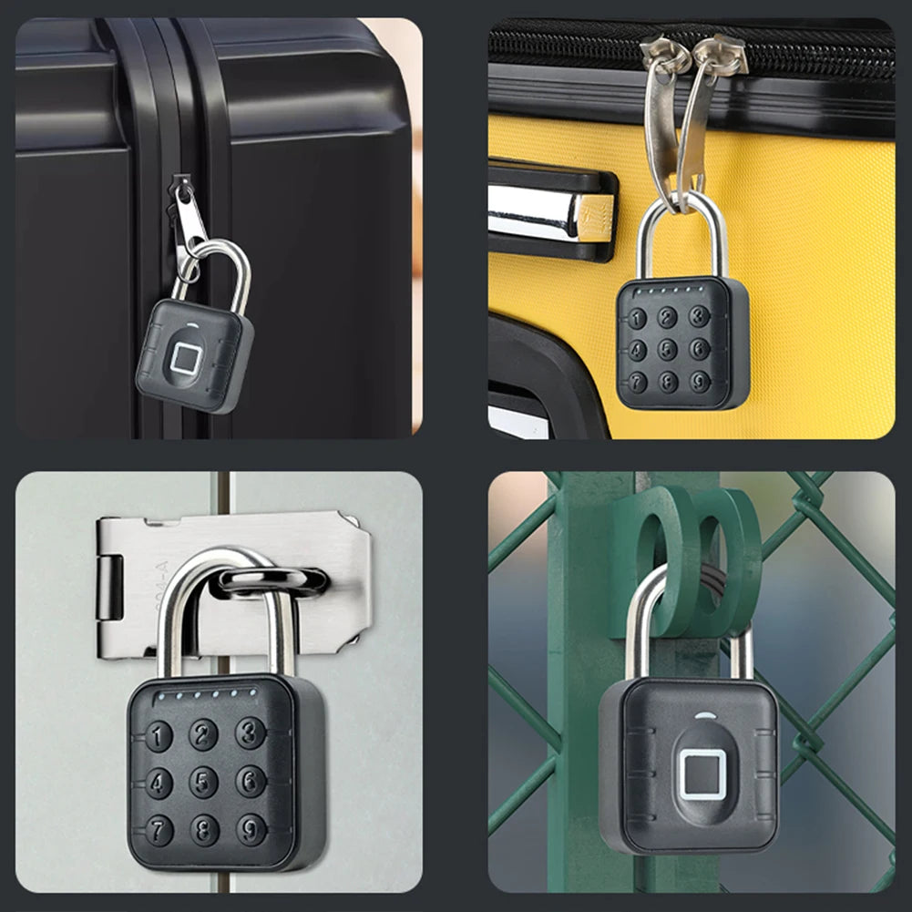Anti Theft Padlock Keyless with Tuya APP Fingerprint Padlock Waterproof Battery-powered for Home Dormitory Factory Workshops
