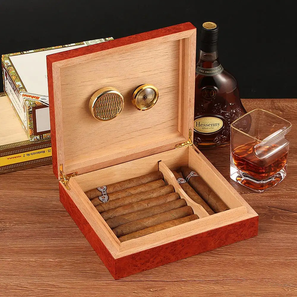 Spain Cedar Wood Cigar Humidor Box Portable Travel Cigar Case W/ Humidifier Hygrometer Cigar Humidor Sigaren Box For Cigars