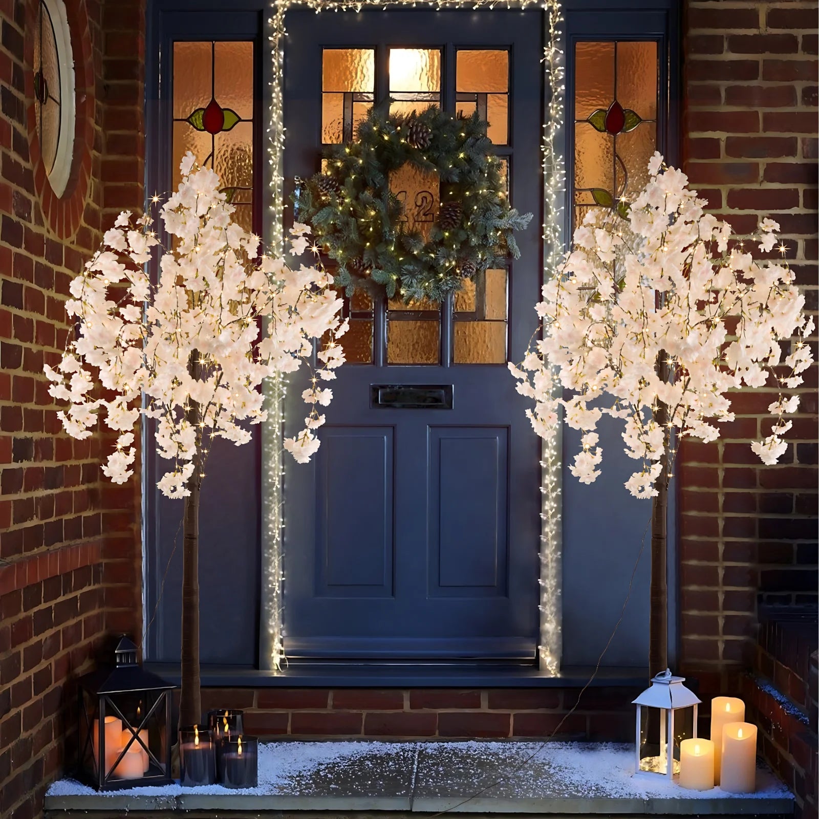 Cherry Blossom Tree Light, 6ft Lighted Trees for Decoration Inside, 450 LED Lights Cherry Blossom Tree Artificial Warm Light