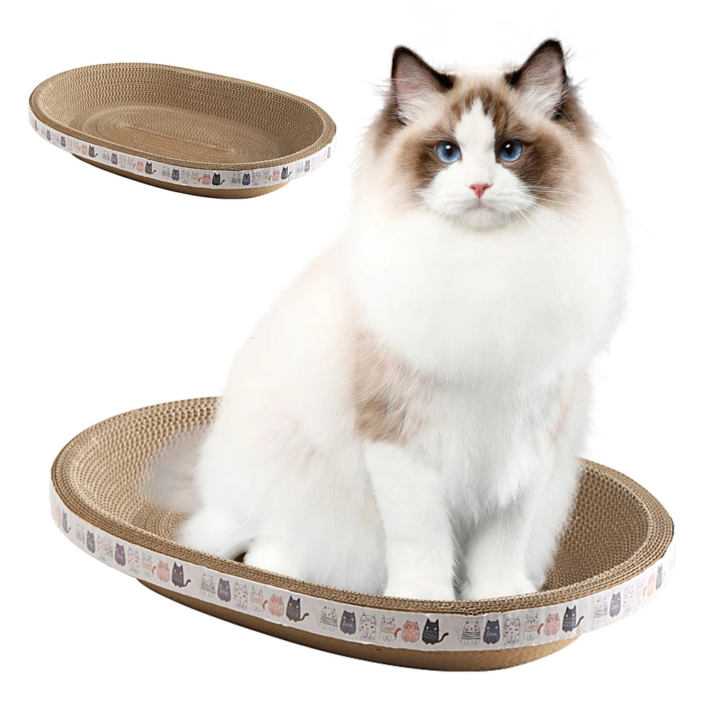 High-Density Cat Scratcher Board 19x13in, Corrugated Cardboard Cats Scratch Post for Cats