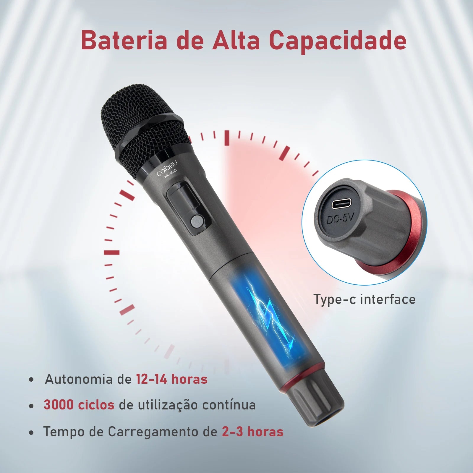 Professional Wireless Microphone For PC Gaming 210-270V 10ppm 40-18000Hz Brazil Wireless Microphone