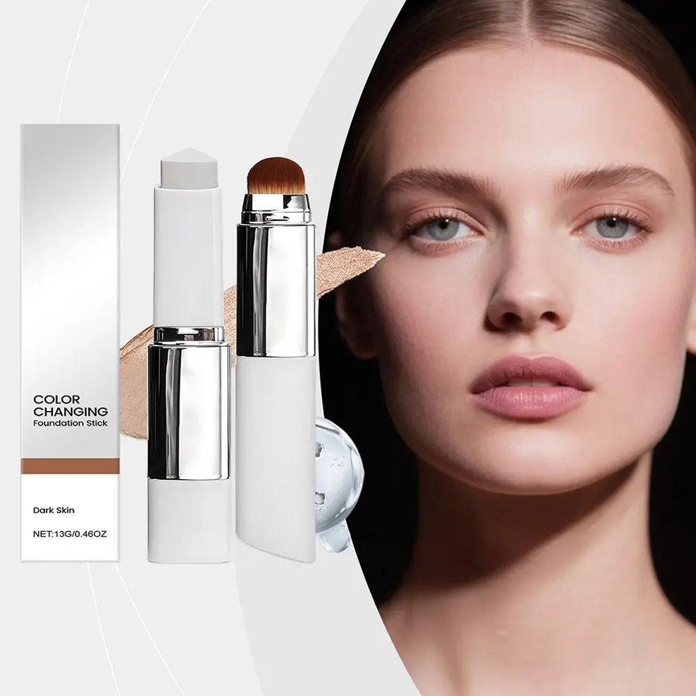 Base de maquillaje líquida en barra 2 en 1 que cambia de color, ligera, hidratante e iluminadora, apta para todo tipo de piel.