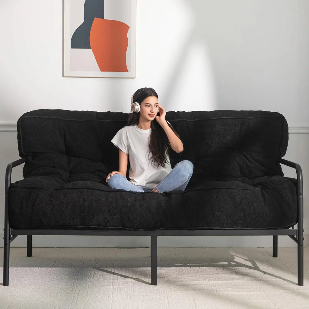 Maxyoyo 8"" Futon Mattress Queen Size, Ultra Thick Boucle Futons Sofa Couch Bed Sleeper Sofa Bed Floor Mattress For Adults,
