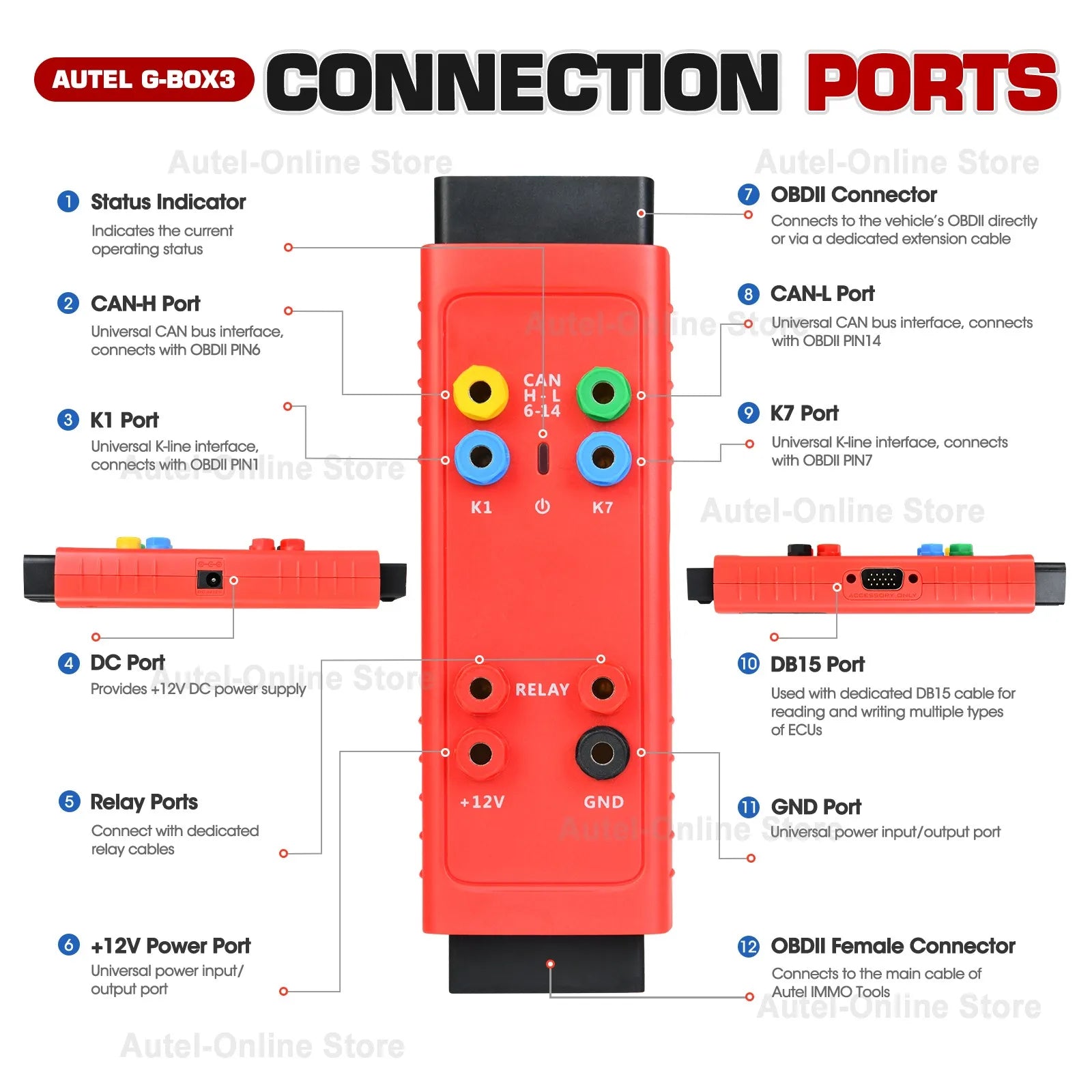 Autel GBOX3 Key Programming Tool G-BOX For Mercedes-Benz BMW Toyota 4A All Key Lost Work Key Programmer With KM100/ IM508/ IM608