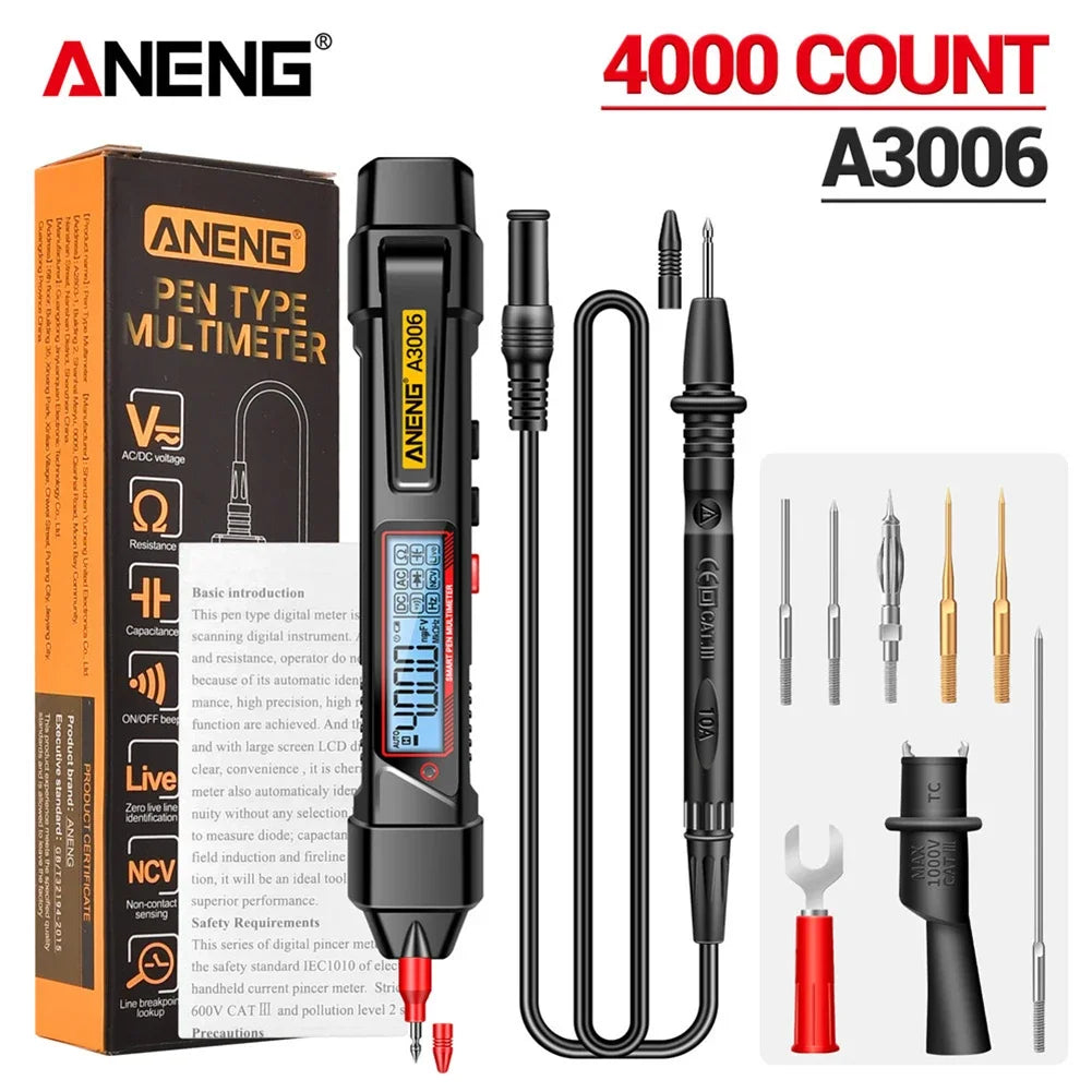 ANENG A3006 Digital Multimeter Pen Type 4000 Counts Professional Meter Non-Contact Auto AC/DC Voltage Ohm Diode Tester For Tool