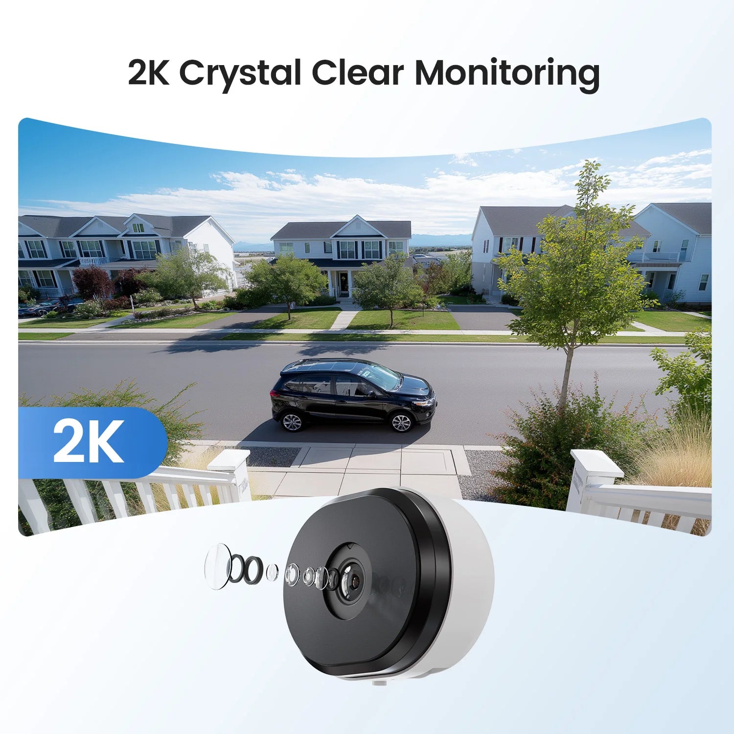 ZOSI C680 3MP Window Security Camera Full Color Night Vision 2K Indoor Plug-in WiFi Surveillance Camera for Home Security