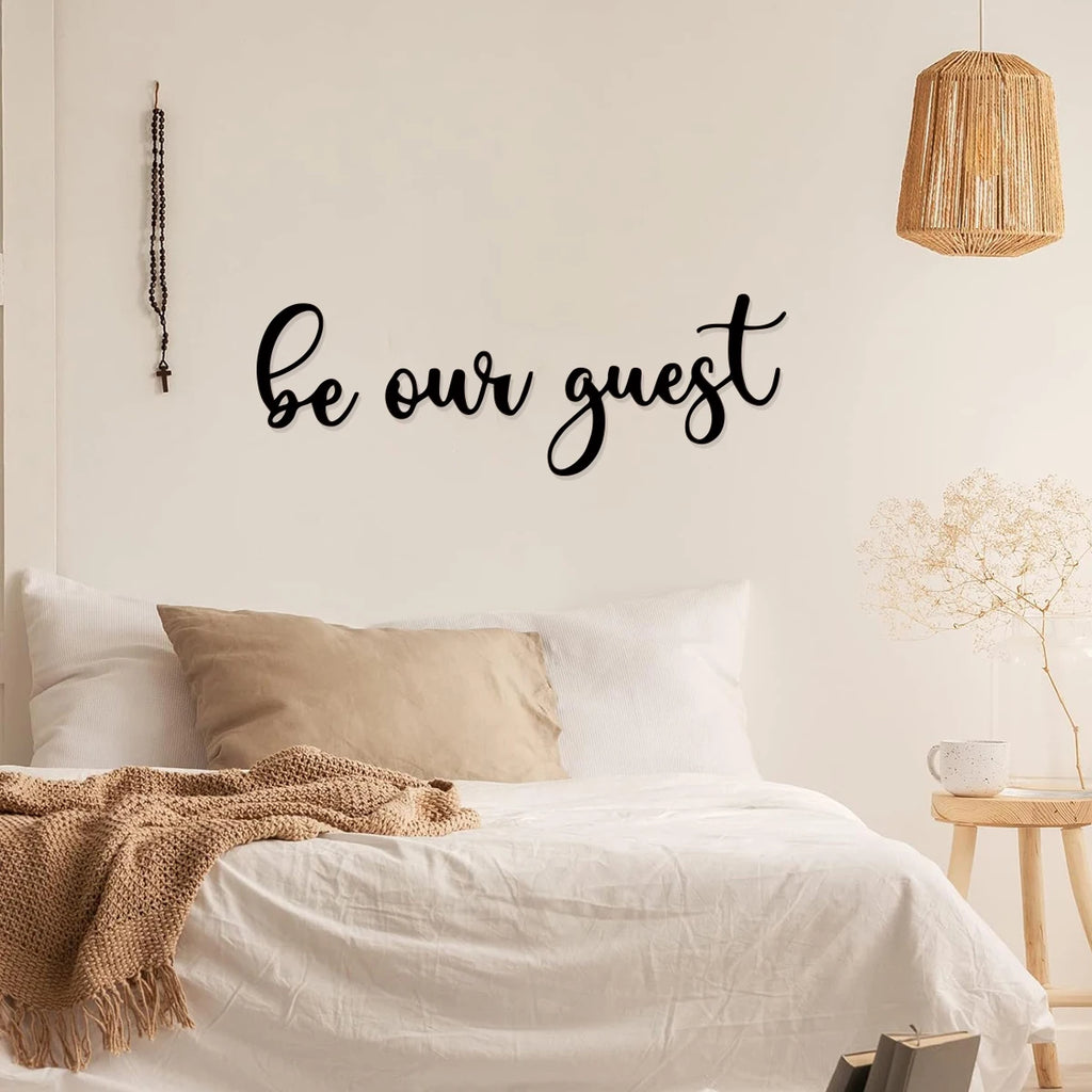 3pc Classic Style Metal Wall Art  Be Our Guest - Modern Chic Decor for Living Room, Bar, and Home Accent Wall Decoration