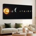 1.5 inch thick pine frame, solar system painting, suitable for interior wall decoration, home and dormitory decoration
