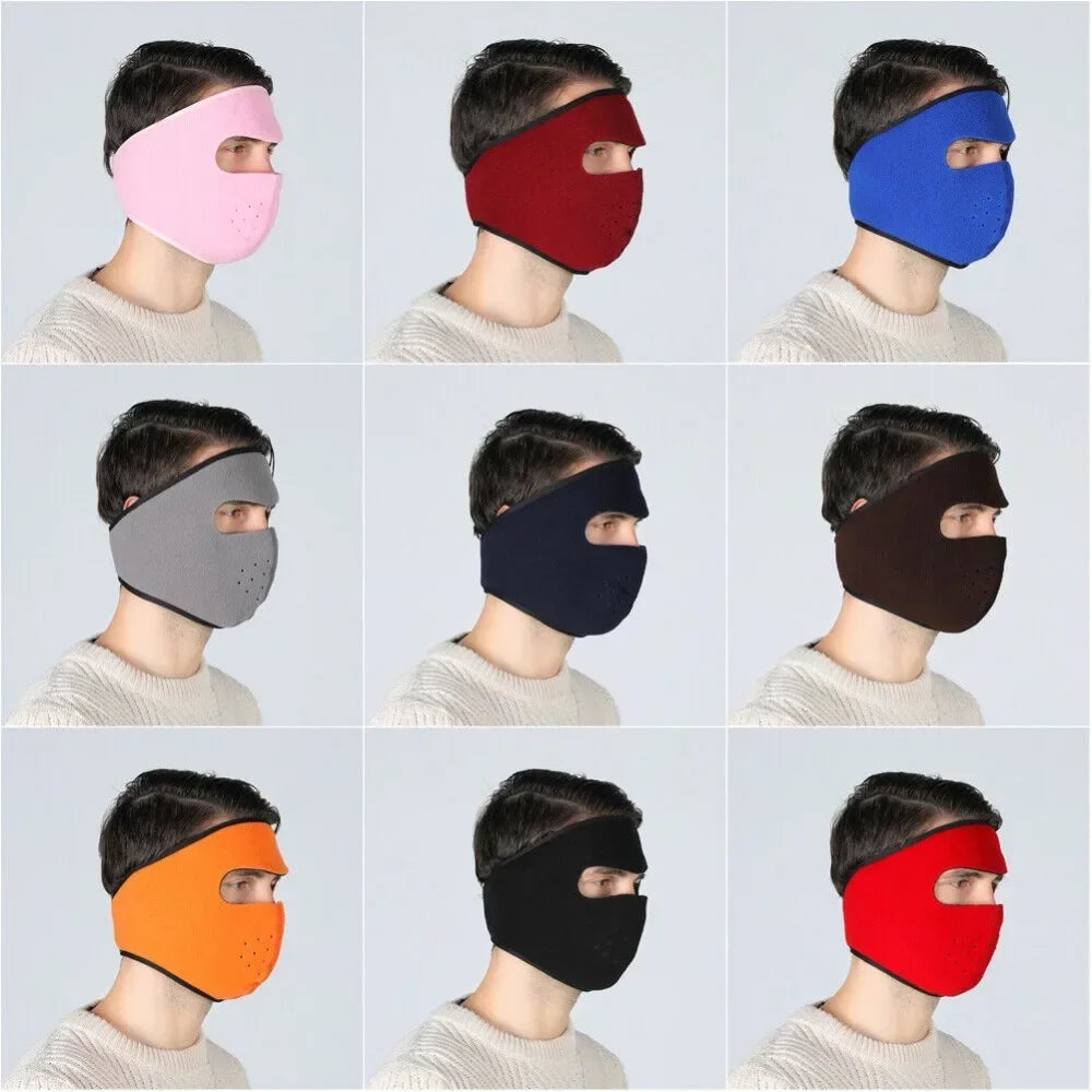 Winter Outdoor Sports Thermal Face Mask Fleece Ear Warmer Cover Fleece Earmuffs Riding Cycling Ski Mask  Balaclava for Men Women