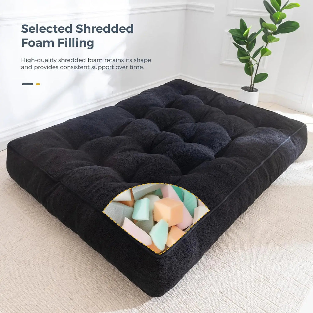 Maxyoyo 8"" Futon Mattress Queen Size, Ultra Thick Boucle Futons Sofa Couch Bed Sleeper Sofa Bed Floor Mattress For Adults,