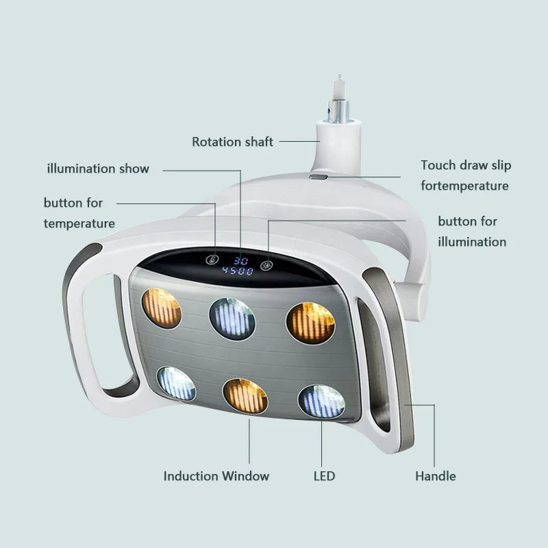 GreatLife Dent 9w 6Leds 30000Lux Shadowless Medical Operation Movable Dental Surgical Auto Sensor Standing Floor Led Lamp Light