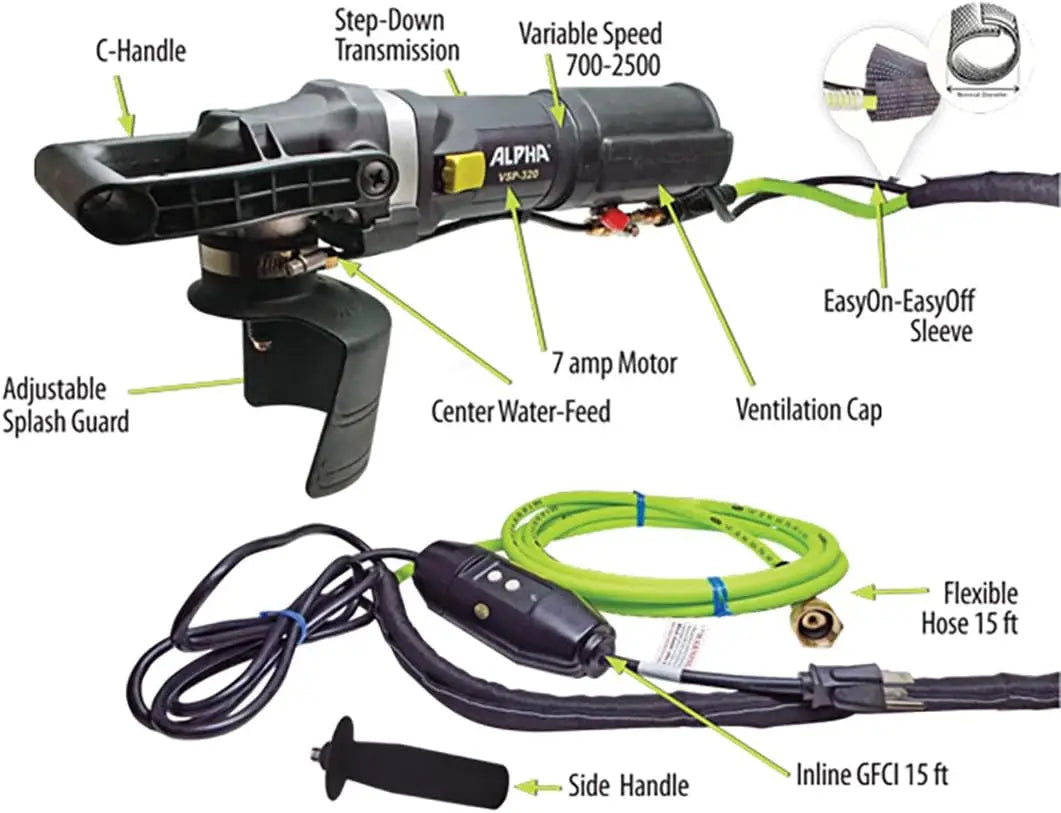 Vsp-320 Variable Speed Wet Polisher - 120 Volt