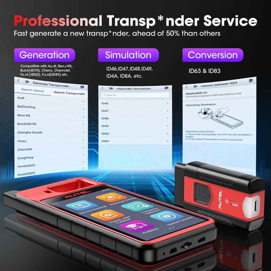 Autel MaxiIM KM100 KM100X Key Fob Programming Immobilizer Tool,60s Key Generation,OBD IMMO Key Learning,Chip Read/ Edit/ Clone