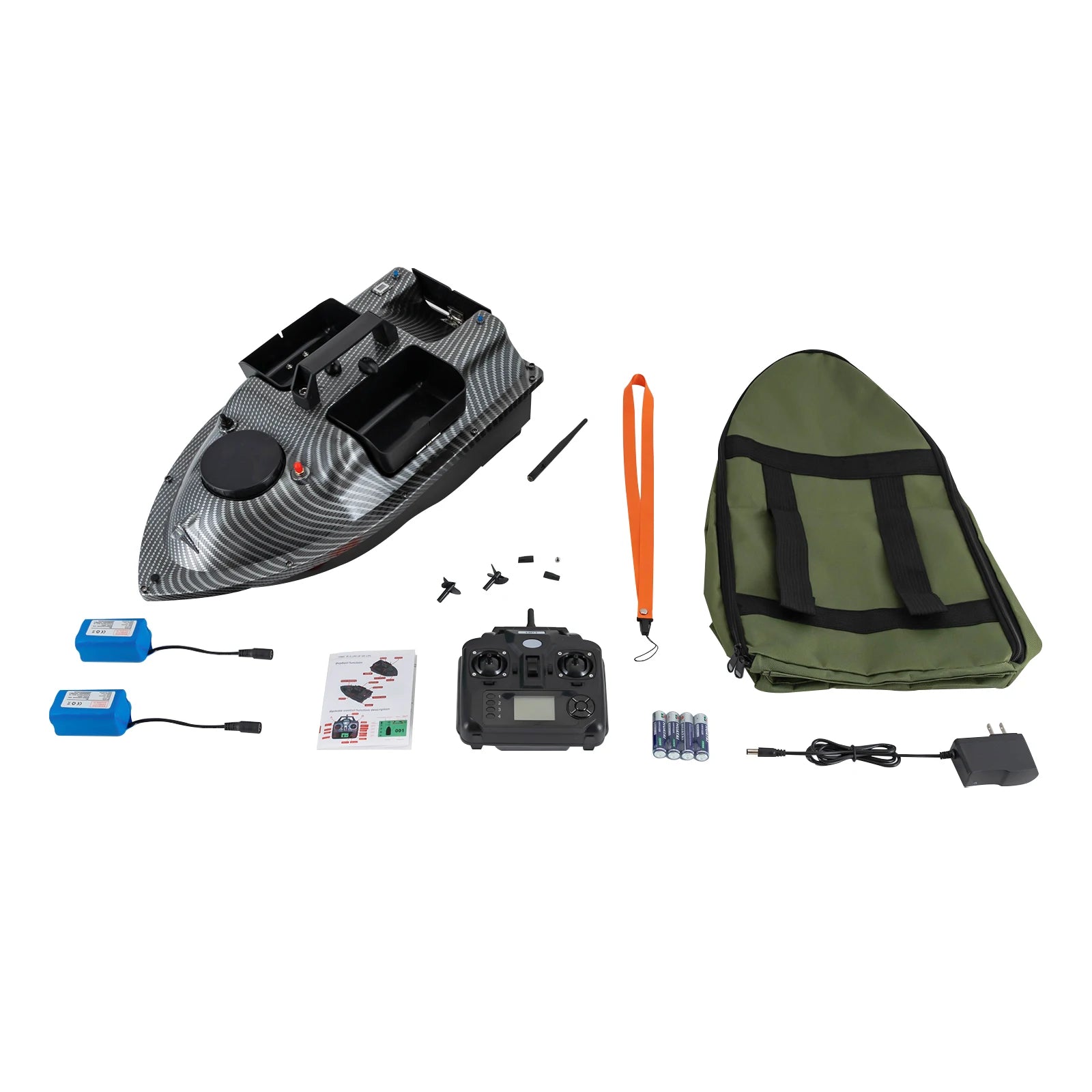 52W Fishing Bait Boat LCD Screen Wind and Wave Resistance RC Fishing Boat LED Bait Boat for Fishing Hook Delivery, Net Pulling