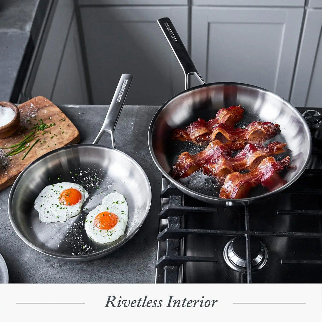 Merten & Storck Tri-Ply Stainless Steel 14 Piece Cookware Pots & Pans Set,Professional Cooking,Multi Clad,Measurement