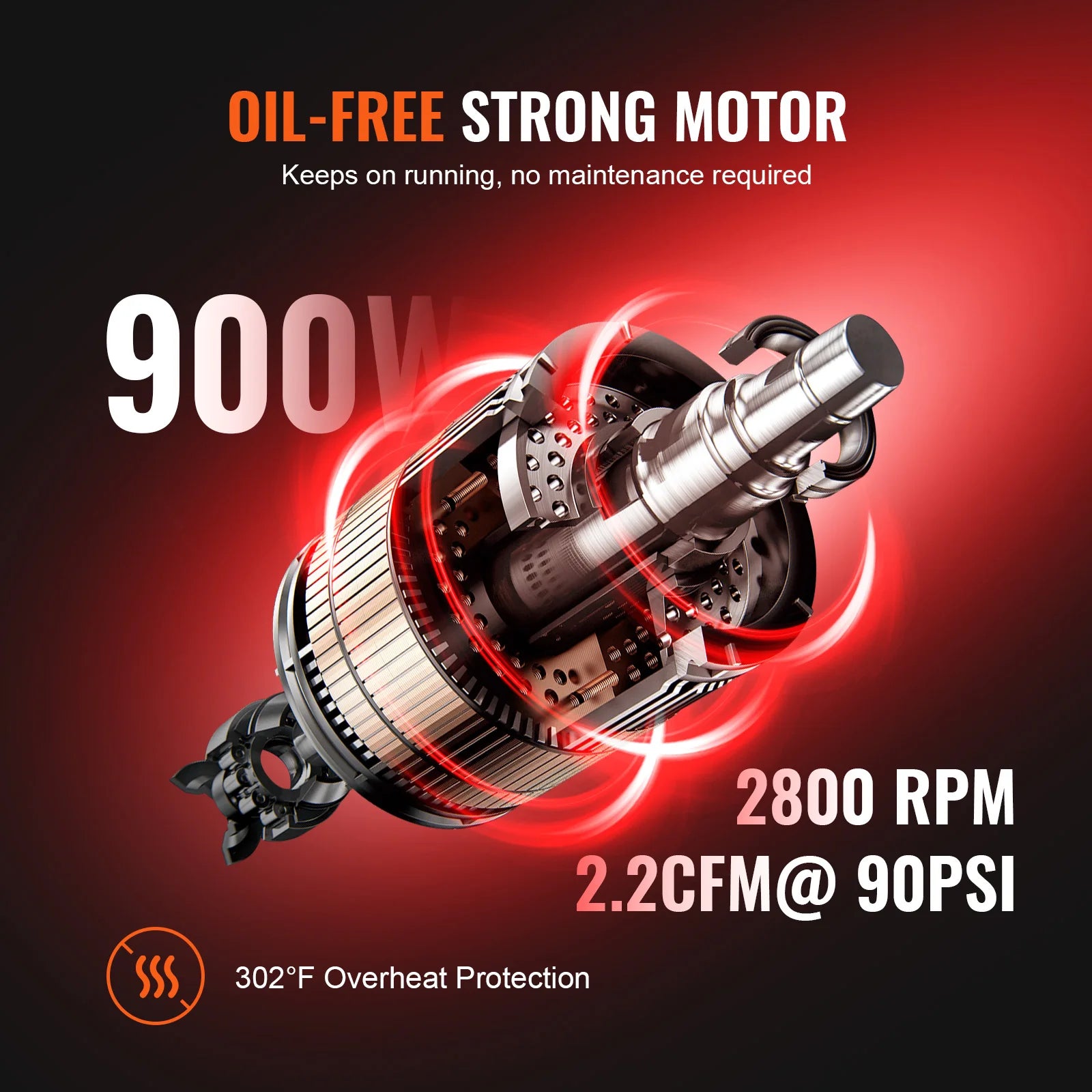 SucceBuy Silent Air Compressor 9L 18L 24L 35L Quiet Oil-free Portable Air Pump for Home Repair Tire Inflation Whisper Compressor