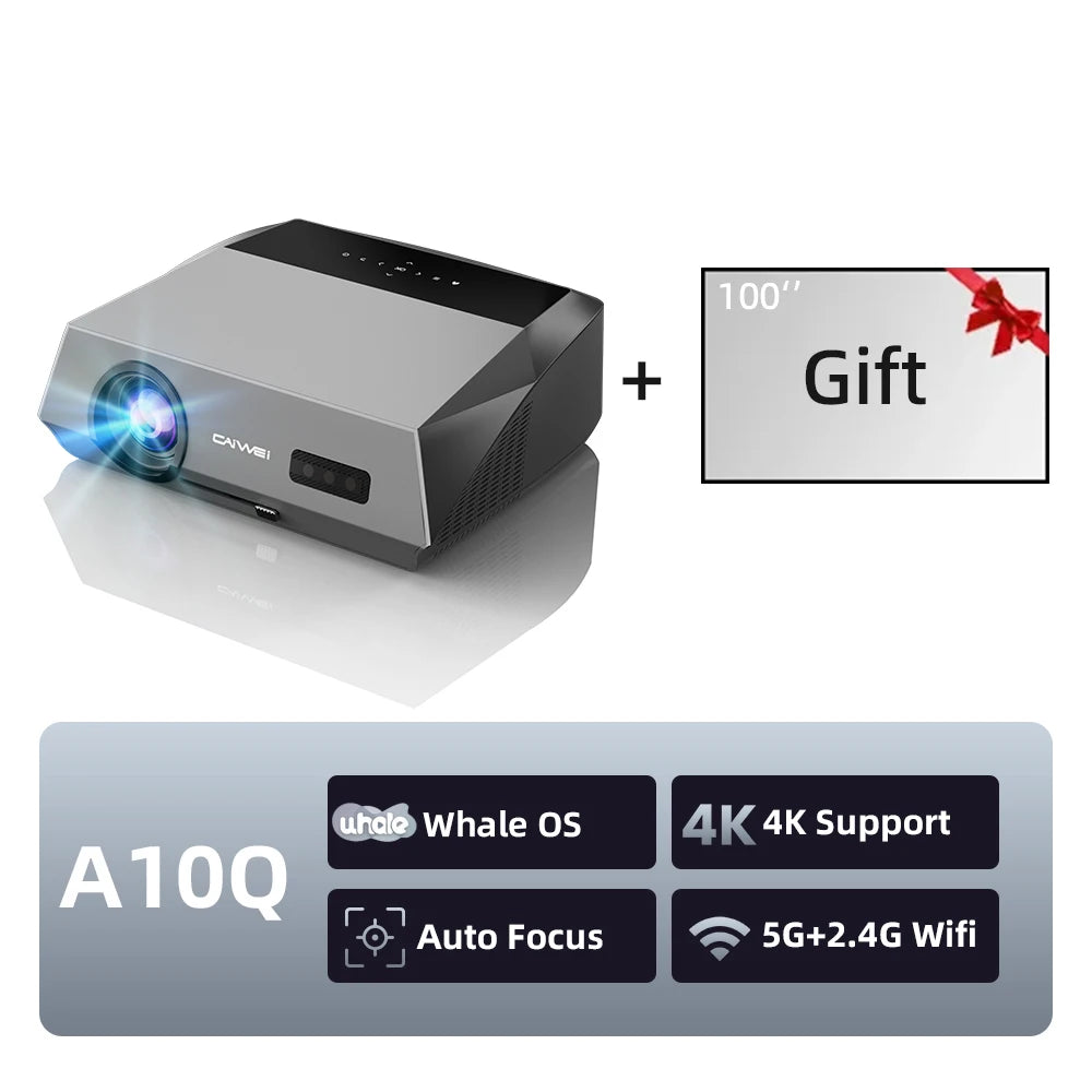 CAIWEI A10Q Projector 4K Full HD 1080P Home Theater Google TV WiFi Smart TV AutoFocus Netfli Beam проектор for Outdoor