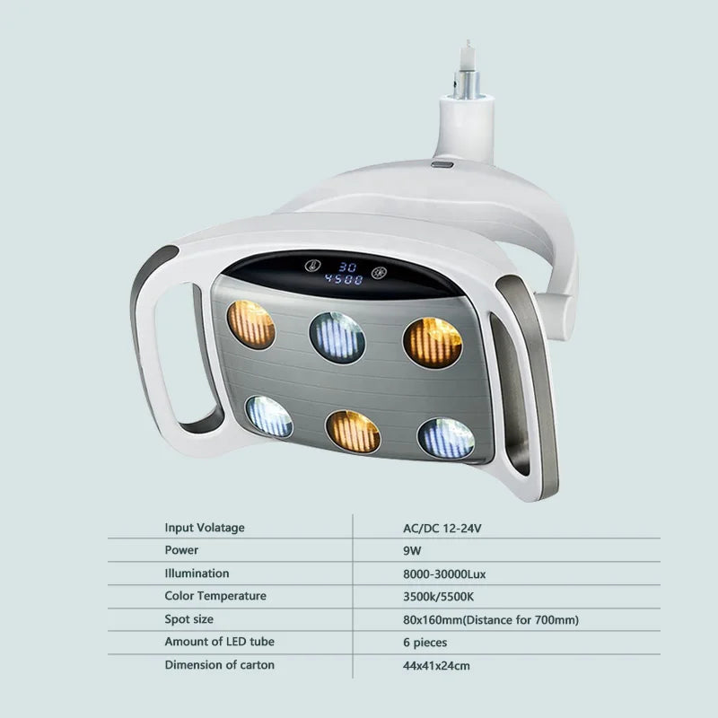 GreatLife Dent 9w 6Leds 30000Lux Shadowless Medical Operation Movable Dental Surgical Auto Sensor Standing Floor Led Lamp Light