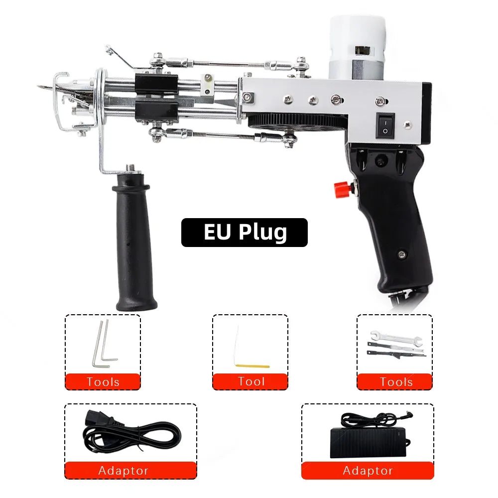 2 in 1 Tufting Gun Set Electric Touffing Pistol,7 – 21mm Tufting Pisto, with Wool Yarn and Tufting Canvas,Trimmer for Beginners