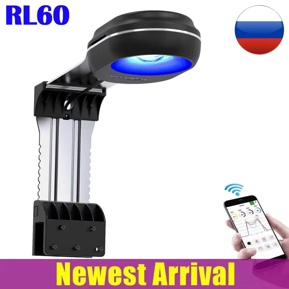 PopBloom-Marine Aquarium Light 60W/100W, Reef Aquarium LED Lamp for 30-70cm Reef Coral SPS LPS Saltwater Tank