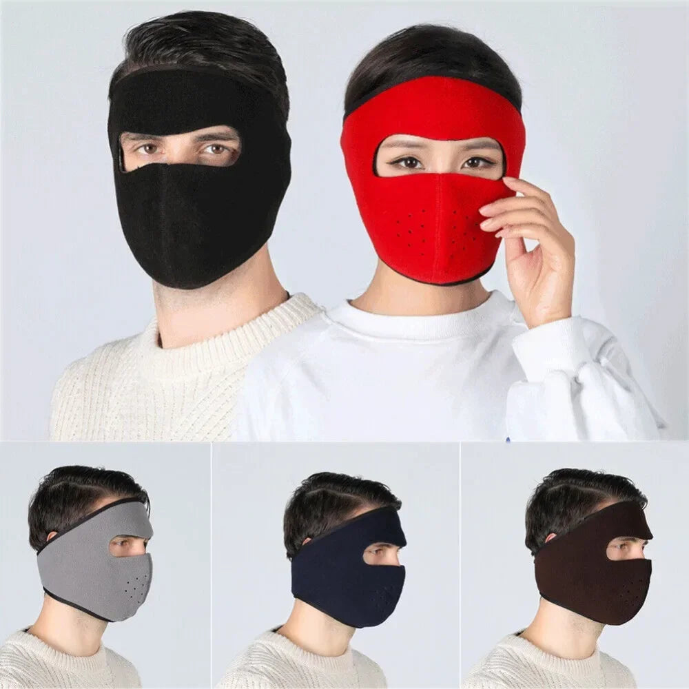 Winter Outdoor Sports Thermal Face Mask Fleece Ear Warmer Cover Fleece Earmuffs Riding Cycling Ski Mask  Balaclava for Men Women
