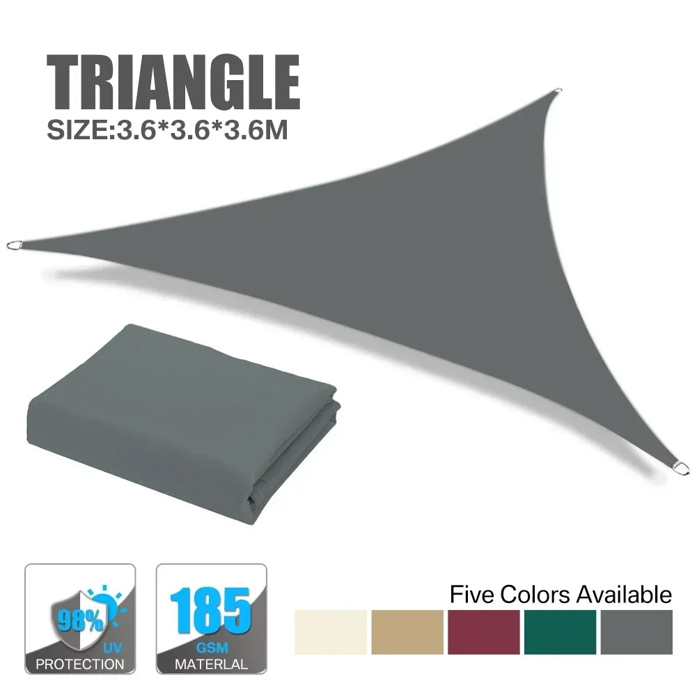 Waterproof Oxford Gray Square Rectangle Shade Sail Garden Terrace Canopy Swimming Sun Shade Outdoor Camping Yard Sail Shelter