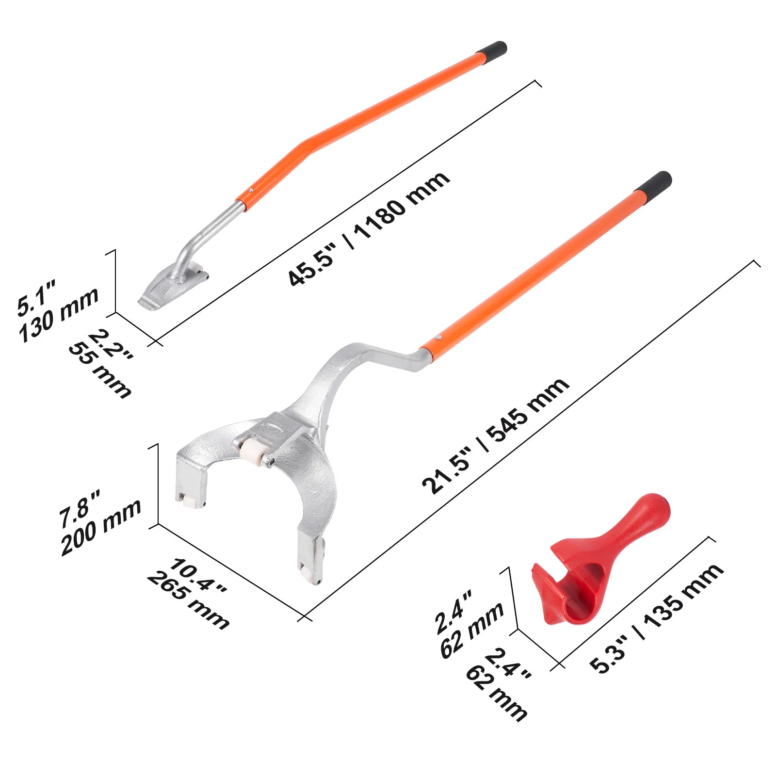 SucceBuy Tire Mount Demount Tool 22.5"-24.5" Manual Steel Tire Changer Mount Demount Removal Tool Tire Changing Tubeless Tire