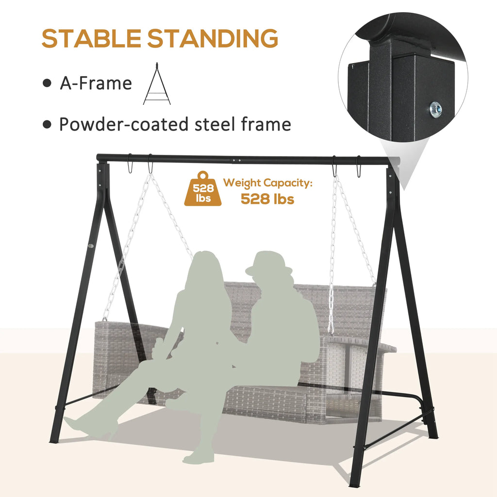 Outsunny Swing Stand, Meta Swing Frame, 528 LBS Weight Capacity, Black