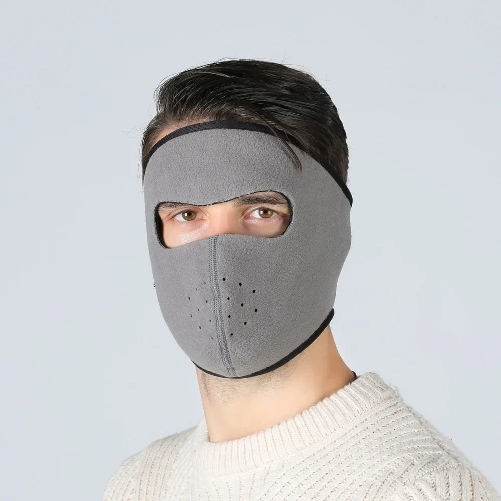 Winter Outdoor Sports Thermal Face Mask Fleece Ear Warmer Cover Fleece Earmuffs Riding Cycling Ski Mask  Balaclava for Men Women