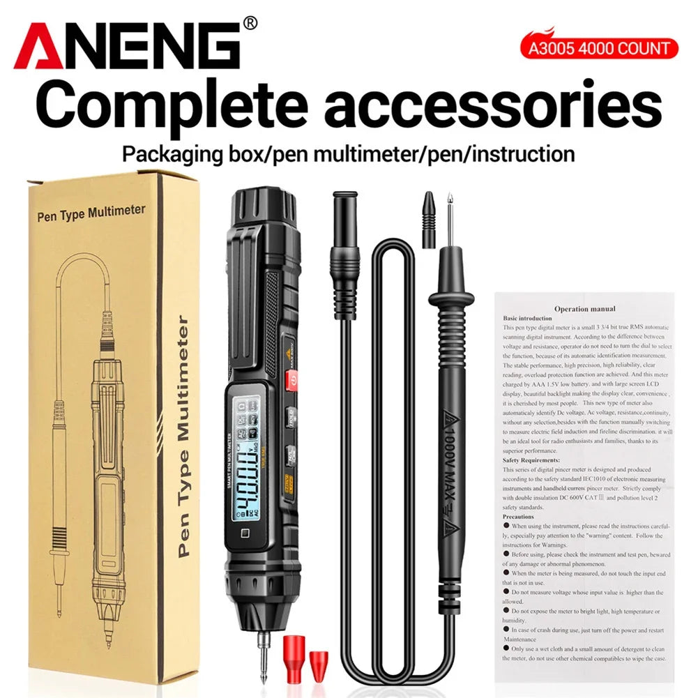 ANENG A3006 Digital Multimeter Pen Type 4000 Counts Professional Meter Non-Contact Auto AC/DC Voltage Ohm Diode Tester For Tool
