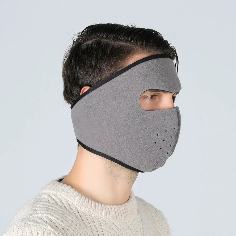 Winter Outdoor Sports Thermal Face Mask Fleece Ear Warmer Cover Fleece Earmuffs Riding Cycling Ski Mask  Balaclava for Men Women