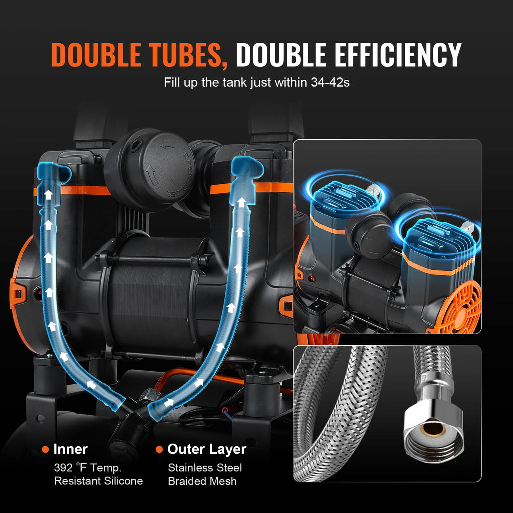 SucceBuy Silent Air Compressor 9L 18L 24L 35L Quiet Oil-free Portable Air Pump for Home Repair Tire Inflation Whisper Compressor