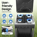 Natural Gas Stove w/ 4 Burners, Classic Appearance NG/LPG Gas Stove, Wind-resist Indoor Outdoor Cooking Tool, Gas Cooktop