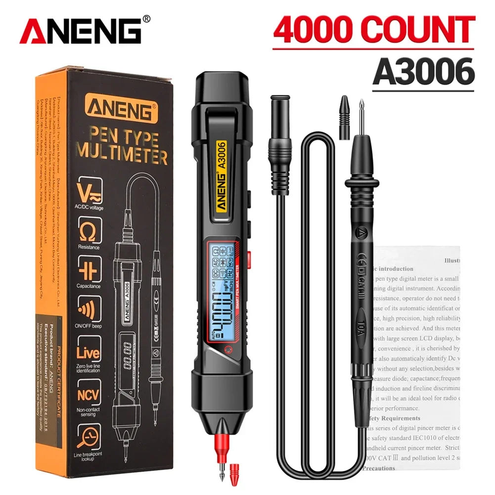ANENG A3006 Digital Multimeter Pen Type 4000 Counts Professional Meter Non-Contact Auto AC/DC Voltage Ohm Diode Tester For Tool