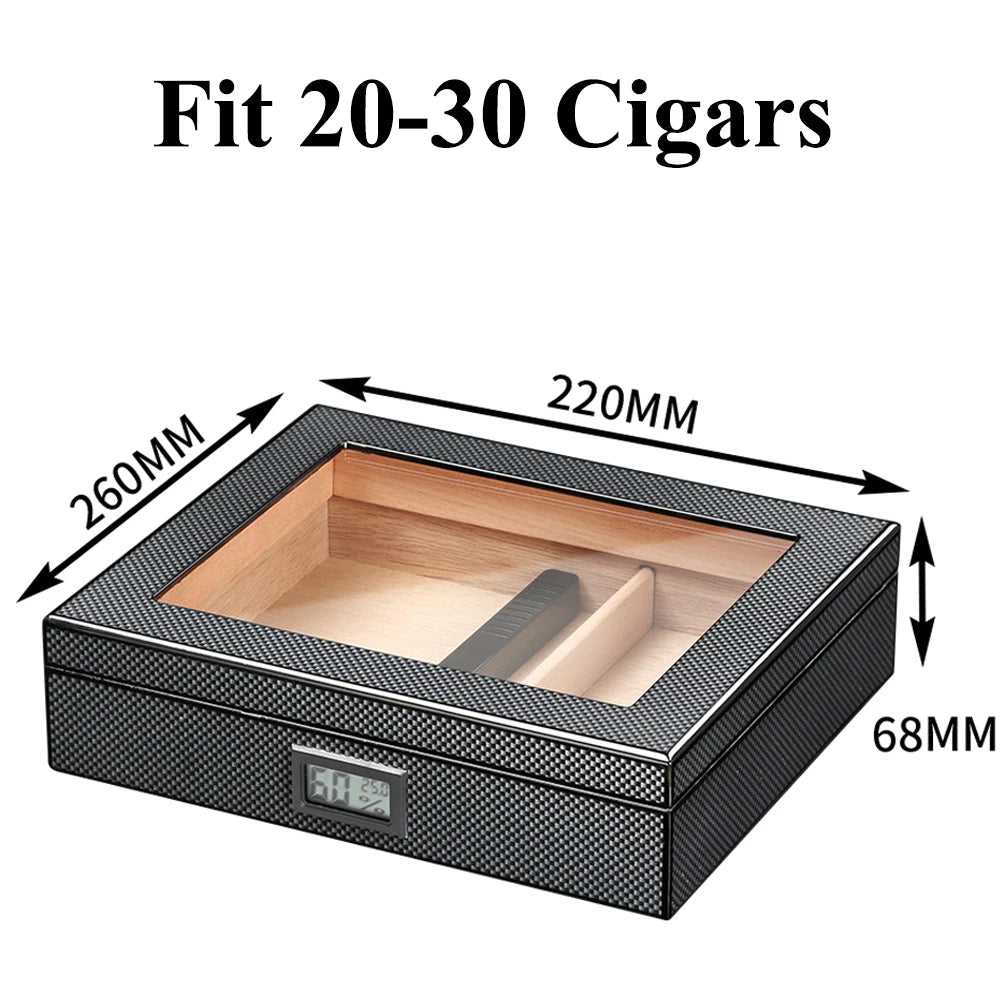 Spain Cedar Wood Cigar Humidor Box Portable Travel Cigar Case W/ Humidifier Hygrometer Cigar Humidor Sigaren Box For Cigars