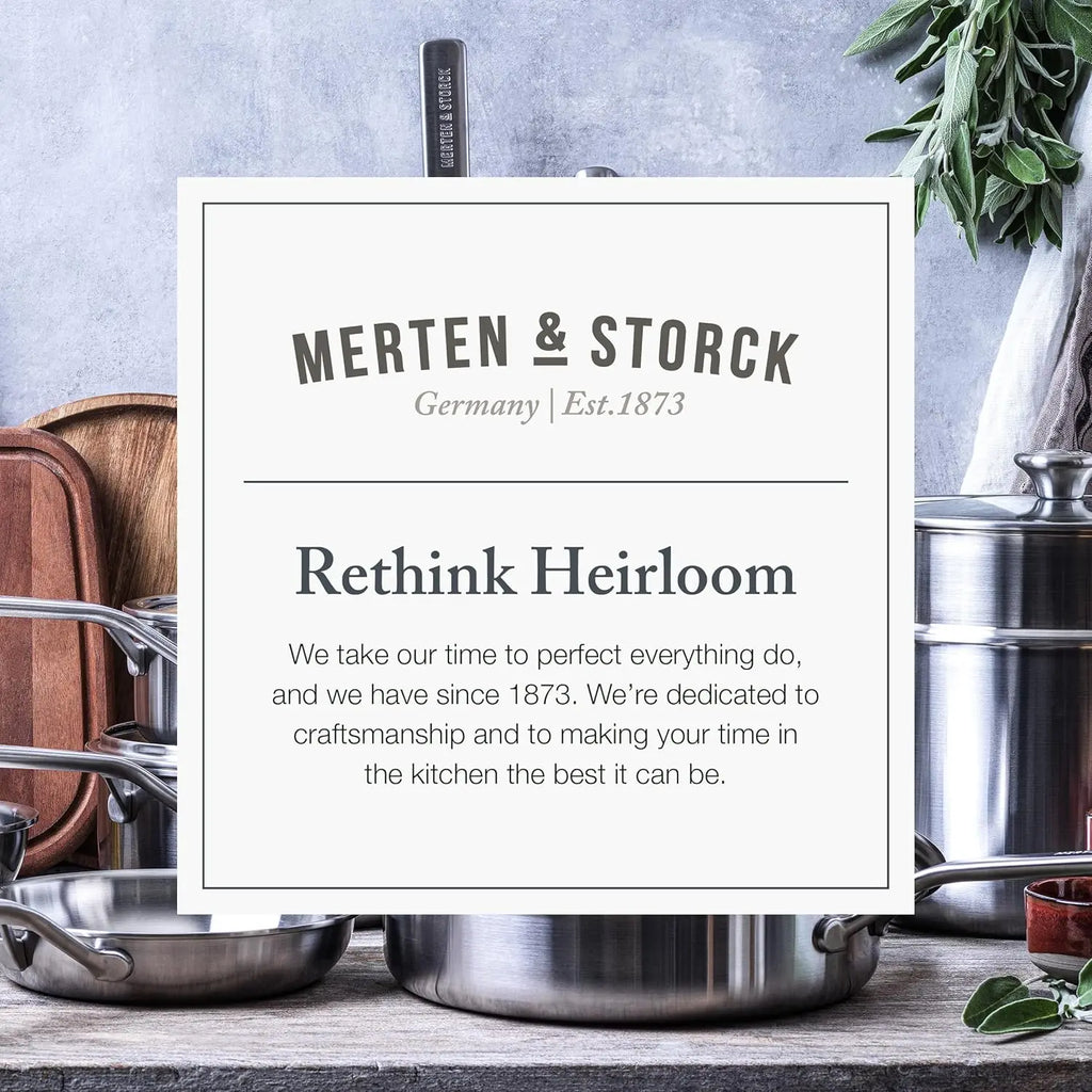 Merten & Storck Tri-Ply Stainless Steel 14 Piece Cookware Pots & Pans Set,Professional Cooking,Multi Clad,Measurement