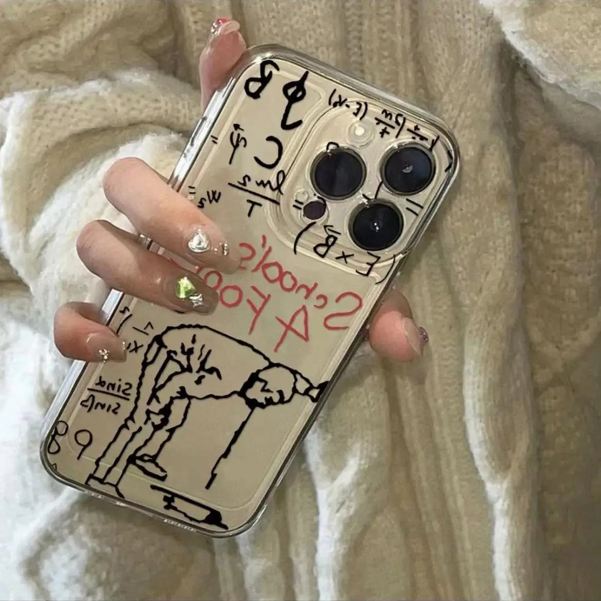 Creative Schoolboy Letter Pattern Phone Case TPU Anti-fall Phone Protective Cover Compatible with IPhone 16 Pro Max 15 14Plus 13