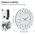 Large Wall Clock 3D Mirrored Clocks Sunburst Edge 32"/80CM Round Roman Numeral Modern Living Room Dining Room Fireplace Decor