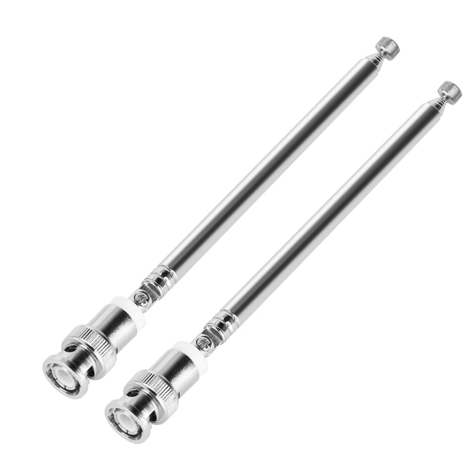2Pcs BNC Antennas 25MHz - 1300MHz 7-Section Telescopic Antenna BNC Male Connector Antenna 740mm For Radio Scanner/VHF/UHF/AM/FM