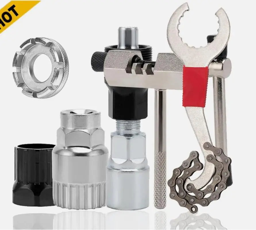 Steel Bicycle Repair Tool Kit Crank Chain Cutter Extractor Bracket Aluminum