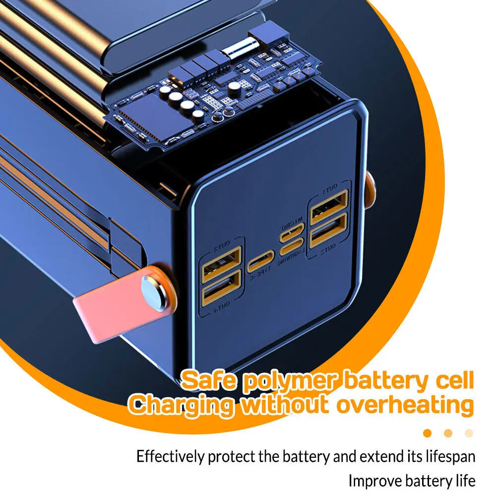 Portable Power Bank 120W 50000mAH Super Fast Charger Large Capacity External Battery Supports simultaneous charging of 7 devices