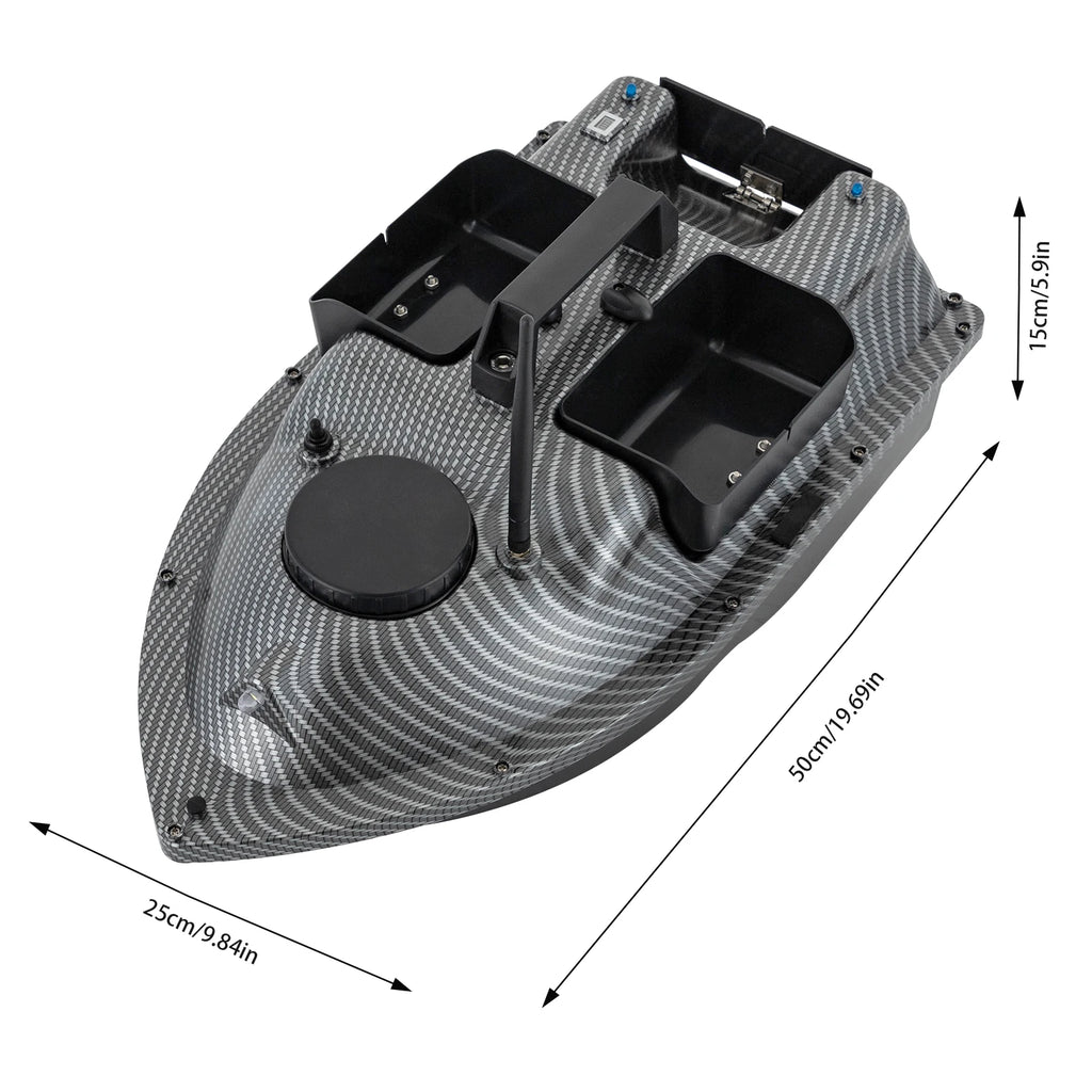 52W Fishing Bait Boat LCD Screen Wind and Wave Resistance RC Fishing Boat LED Bait Boat for Fishing Hook Delivery, Net Pulling