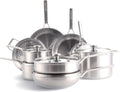 Merten & Storck Tri-Ply Stainless Steel 14 Piece Cookware Pots & Pans Set,Professional Cooking,Multi Clad,Measurement