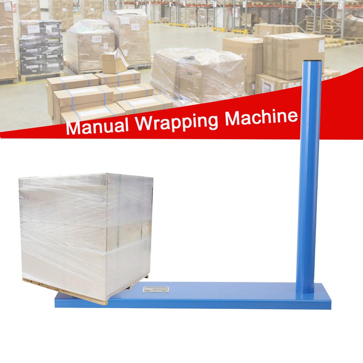 Manual Wrapping Machine, Manual Handle Stretch Film Wrapping Dispenser, Packing Machine for Warehouse, Factory