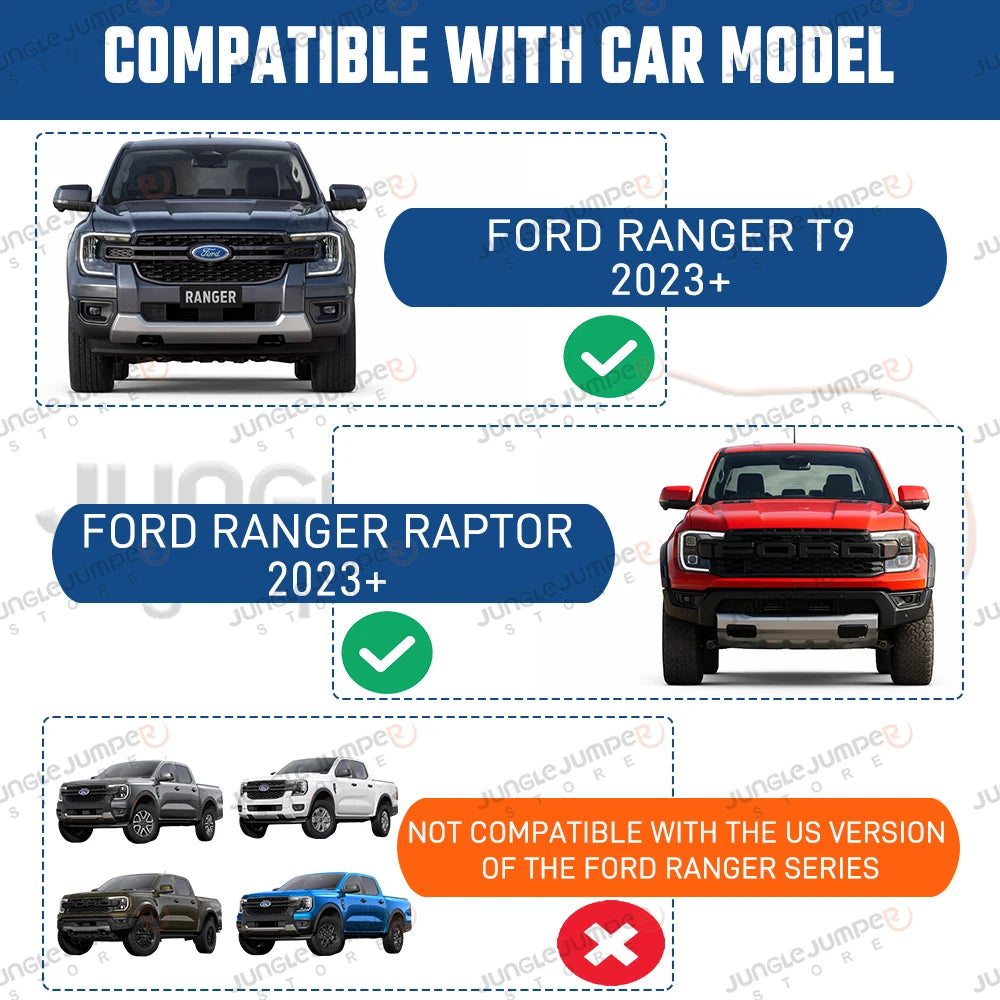 Sun Rain Guards For Ford Ranger T9 2023 2024 Wildtrak Sport XLT XLS XL Smoke Black Window Visor Car Exterior Accessories