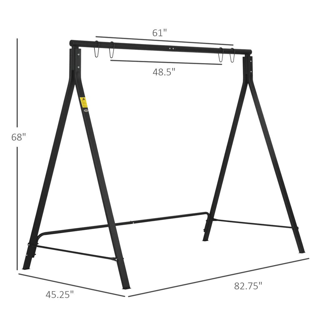 Outsunny Swing Stand, Meta Swing Frame, 528 LBS Weight Capacity, Black